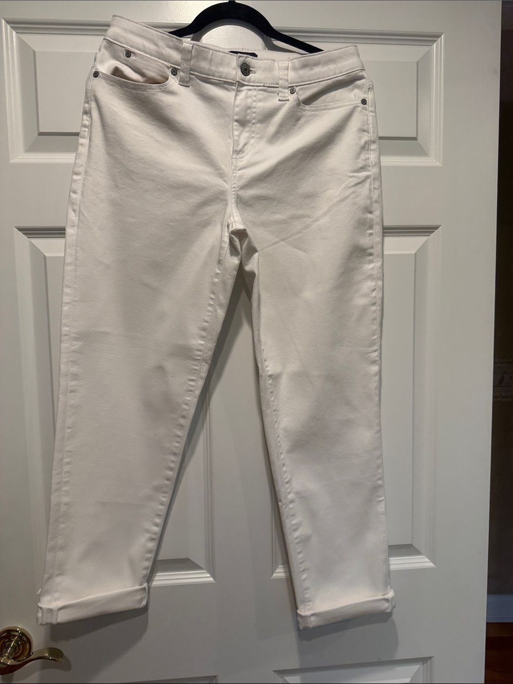 Talbots White Boyfriend Straight-Leg Jeans